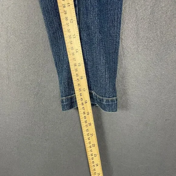 St. John's Bay Jacket Women's Large Blue Denim Stretch Long Sleeve Button Front - Picture 12 of 15